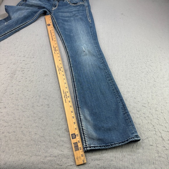 Rock Revival Jeans Womens 30 Blue Bootcut Embroidered Embellished Distressed - Picture 11 of 15